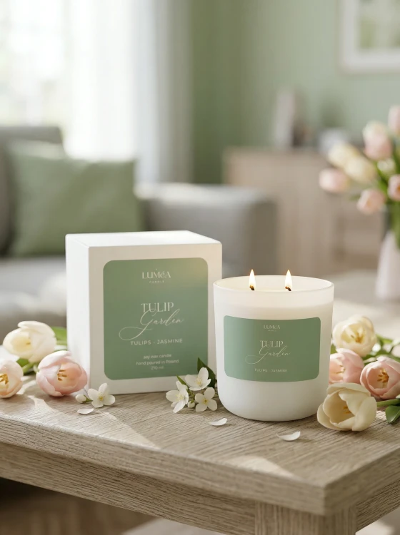 Tulip Garden– sojowa świeca Luméa Candle o aromacie tulipanów i jaśminu