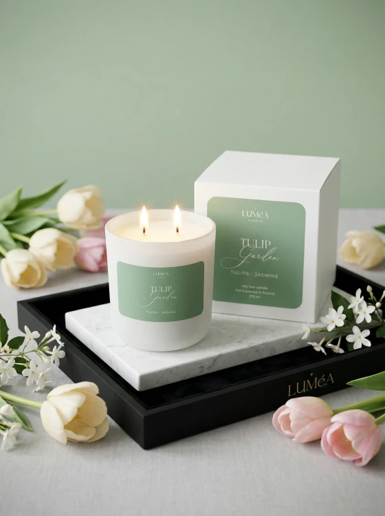 Tulip Garden– sojowa świeca Luméa Candle o aromacie tulipanów i jaśminu