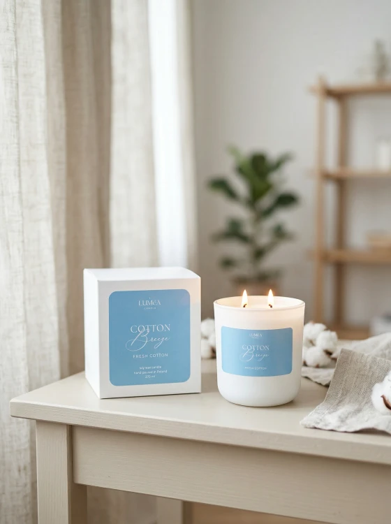Cotton Breeze - sojowa świeca Luméa Candle o aromacie świeżej bawełny
