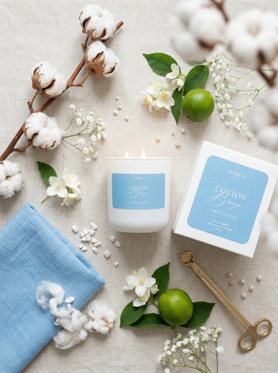 Cotton Breeze - sojowa świeca Luméa Candle o aromacie świeżej bawełny