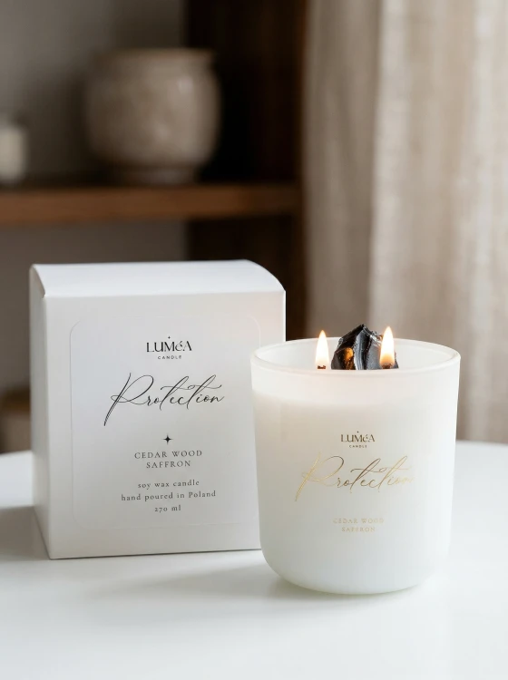 Light of PROTECTION – sojowa świeca Luméa Candle z obsydianem