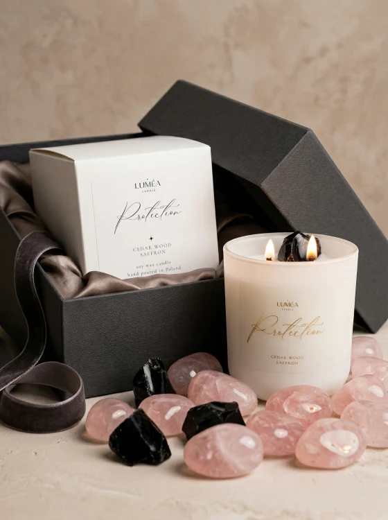 Light of PROTECTION – sojowa świeca Luméa Candle z obsydianem
