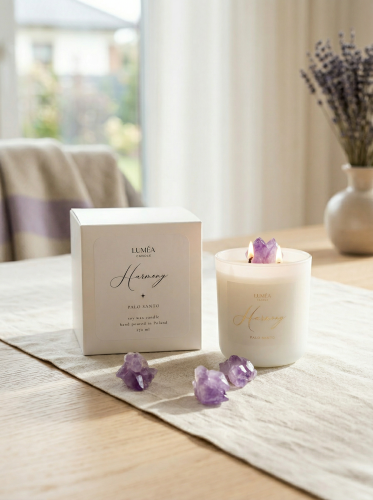 Light of HARMONY – sojowa świeca Luméa Candle z ametystem