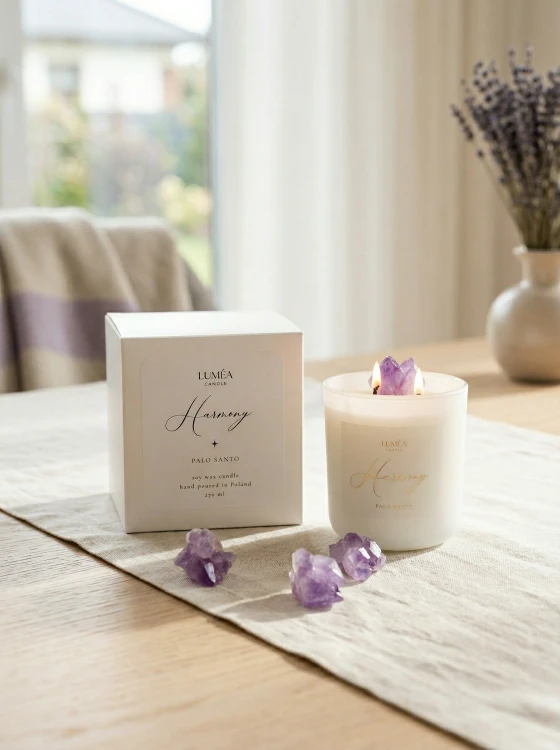 Light of HARMONY – sojowa świeca Luméa Candle z ametystem