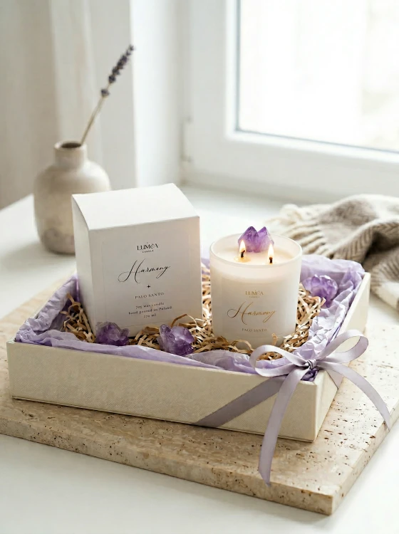 Light of HARMONY – sojowa świeca Luméa Candle z ametystem