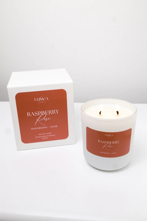 Raspberry Rose – sojowa świeca Luméa Candle o aromacie maliny i róży