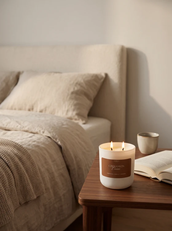 Cinnamon Creme – jesienna świeca zapachowa z cynamonem Świeca zapachowa Cinnamon Creme Luméa Candle 270 ml Świeca sojowa o zapachu cynamonu, wanilii i karmelu